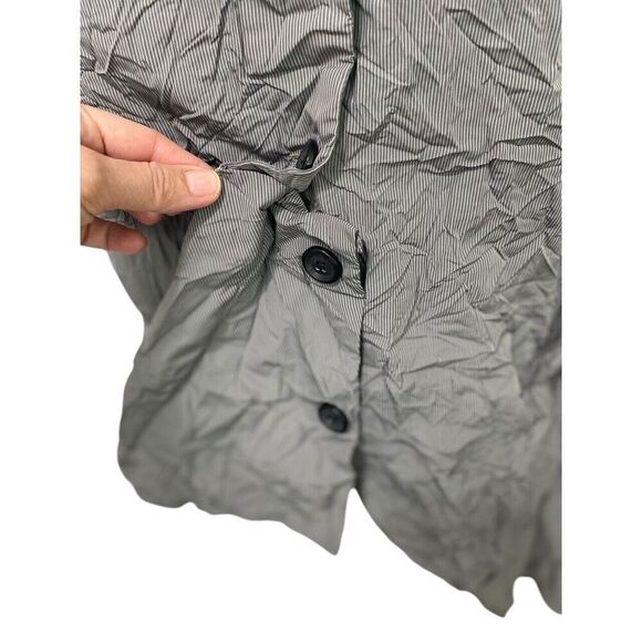 Sun Kim Gray Blouse Crinkle Taffeta Lagenlook Artsy Modern 3/4 Sleeve Size XS - Picture 3 of 8